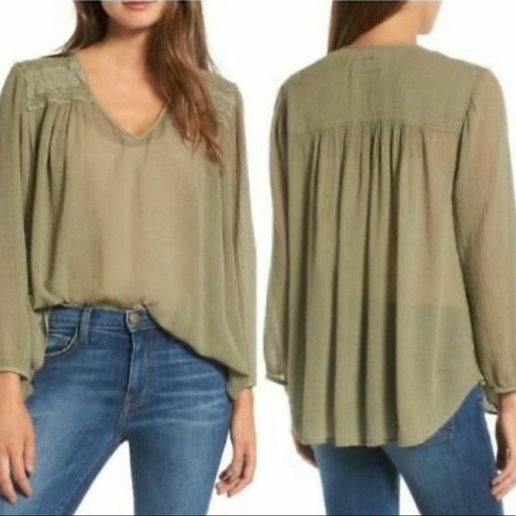 Current/Elliott The Picnic Shirt in Dusky Green - Picture 2 of 8